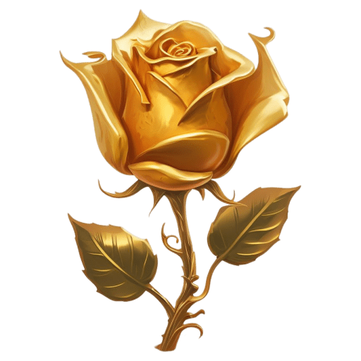 Golden rose icon