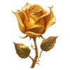 Square golden rose icon