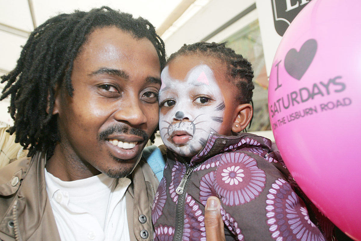 Kabeco and little Oratile Leso at the Lisburn Road fun day