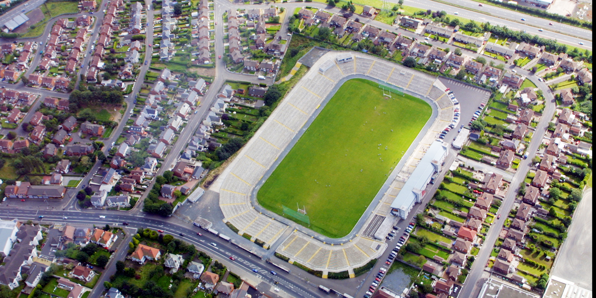 Casement Park in the middle of Andersonstown