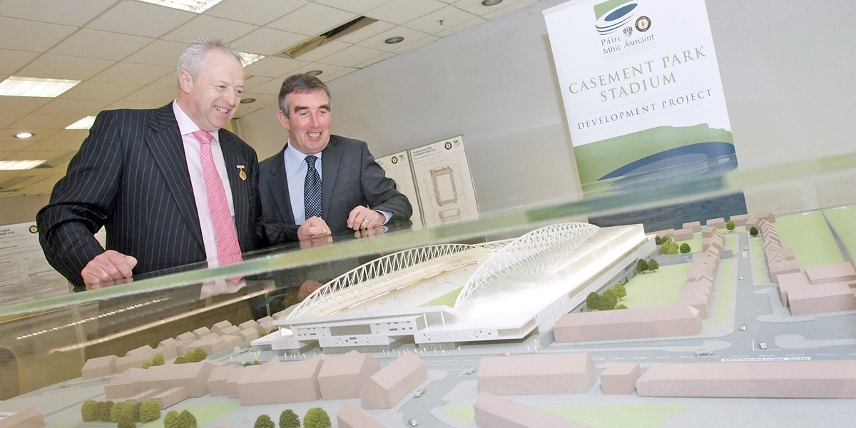 Casement Park Project Board Chairman, Tom Daly and Ulster GAA President, Martin McAviney
