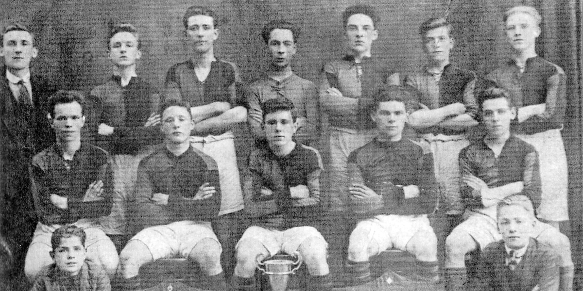 Michael McLaverty, second  left back row, Beechmount United, 1923