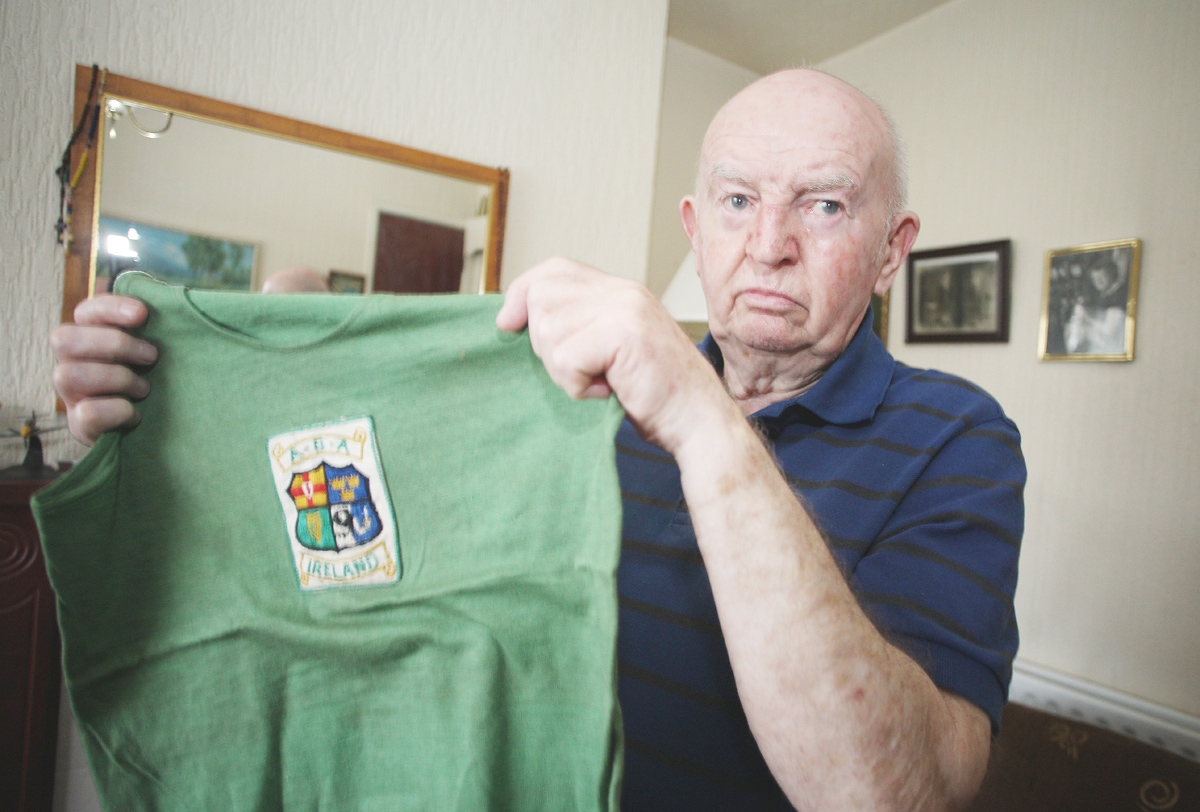 Teddy Gilroy holds one of his brother Freddie’s amateur vests – now he’s appealing for the return of the most special memento of all