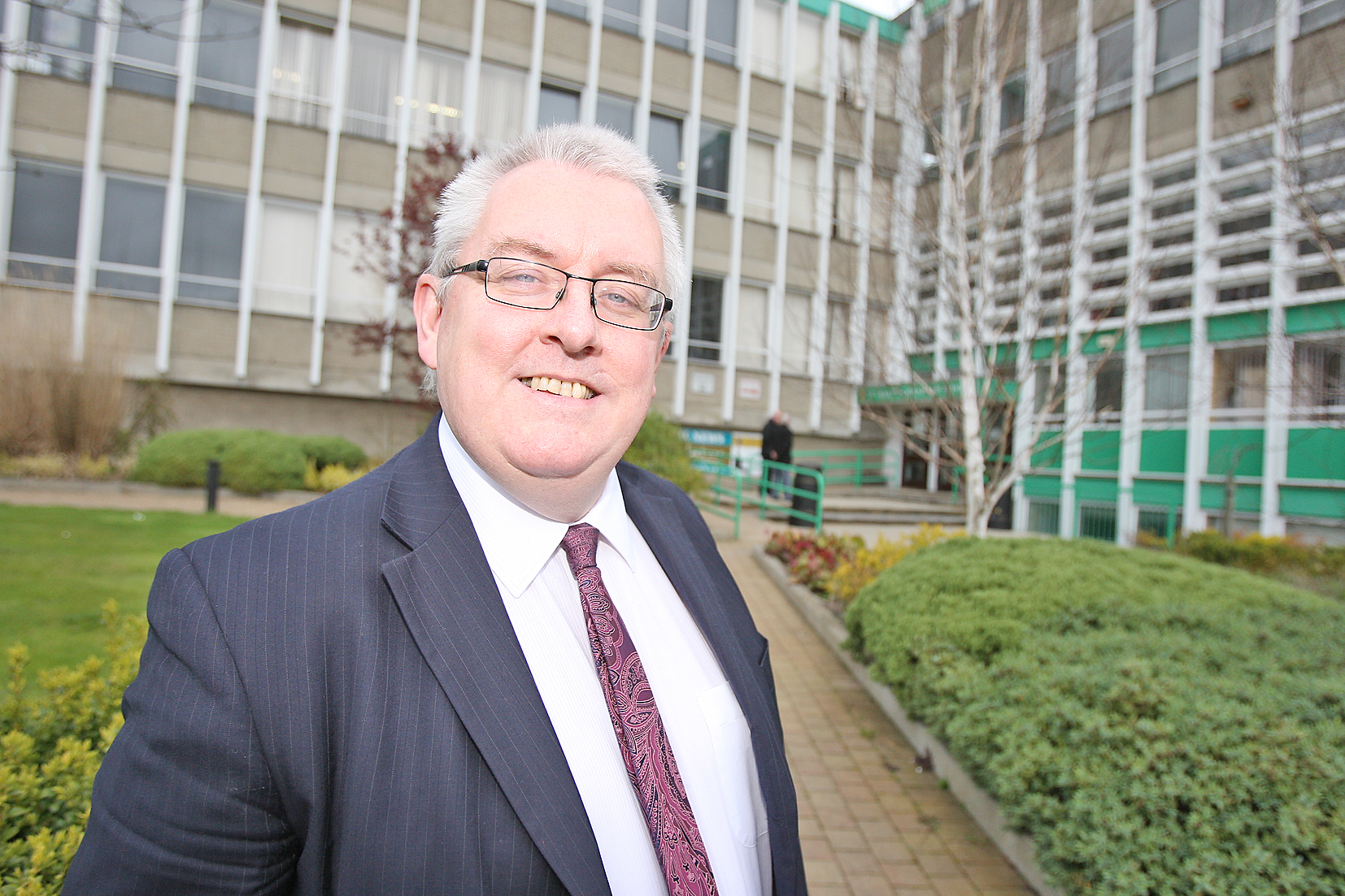 Professor Pól Ó Dochartaigh during a visit to his alma mater, St Mary’s Grammar School. He says students, parents and career advisers should take a new look at studying in the south   
