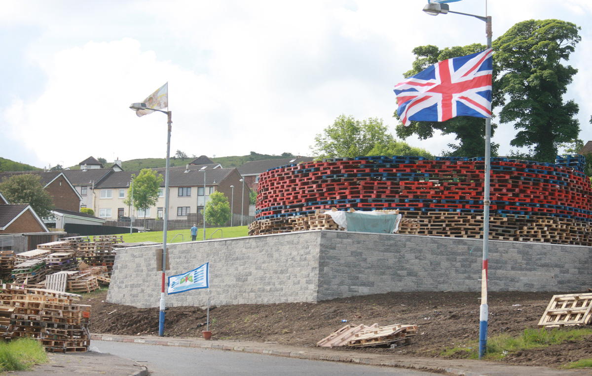 Last year Newtownabbey Council spent £30,000 on building this platform to accommodate the Ballyduff bonfire
