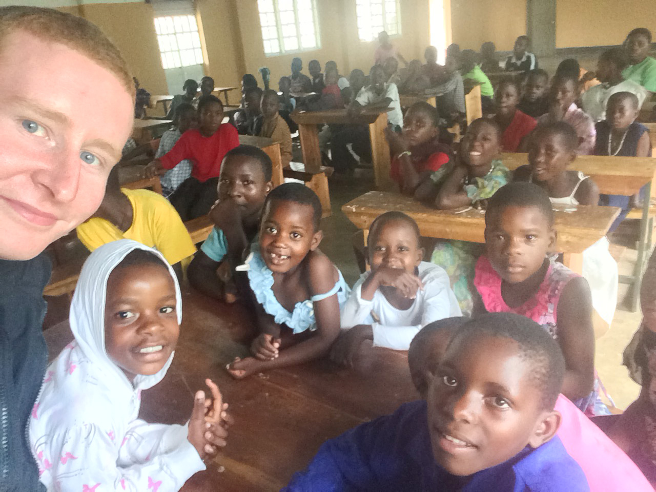 Colin Keenan in the classroom – he’s hoping to fund a year’s education at Martyrs for seven children