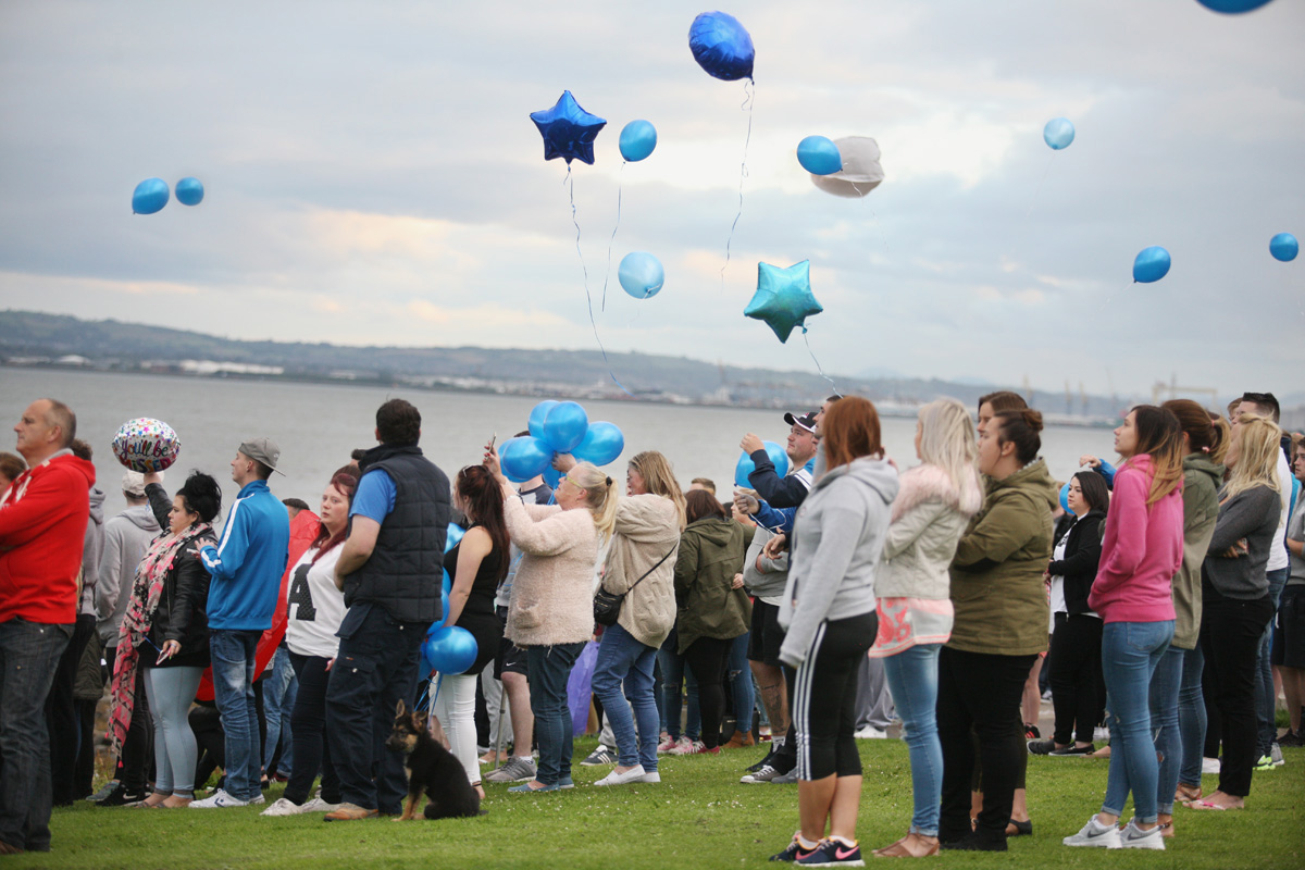 Friends of Alan gathered at Loughshore to remember the 21 year old