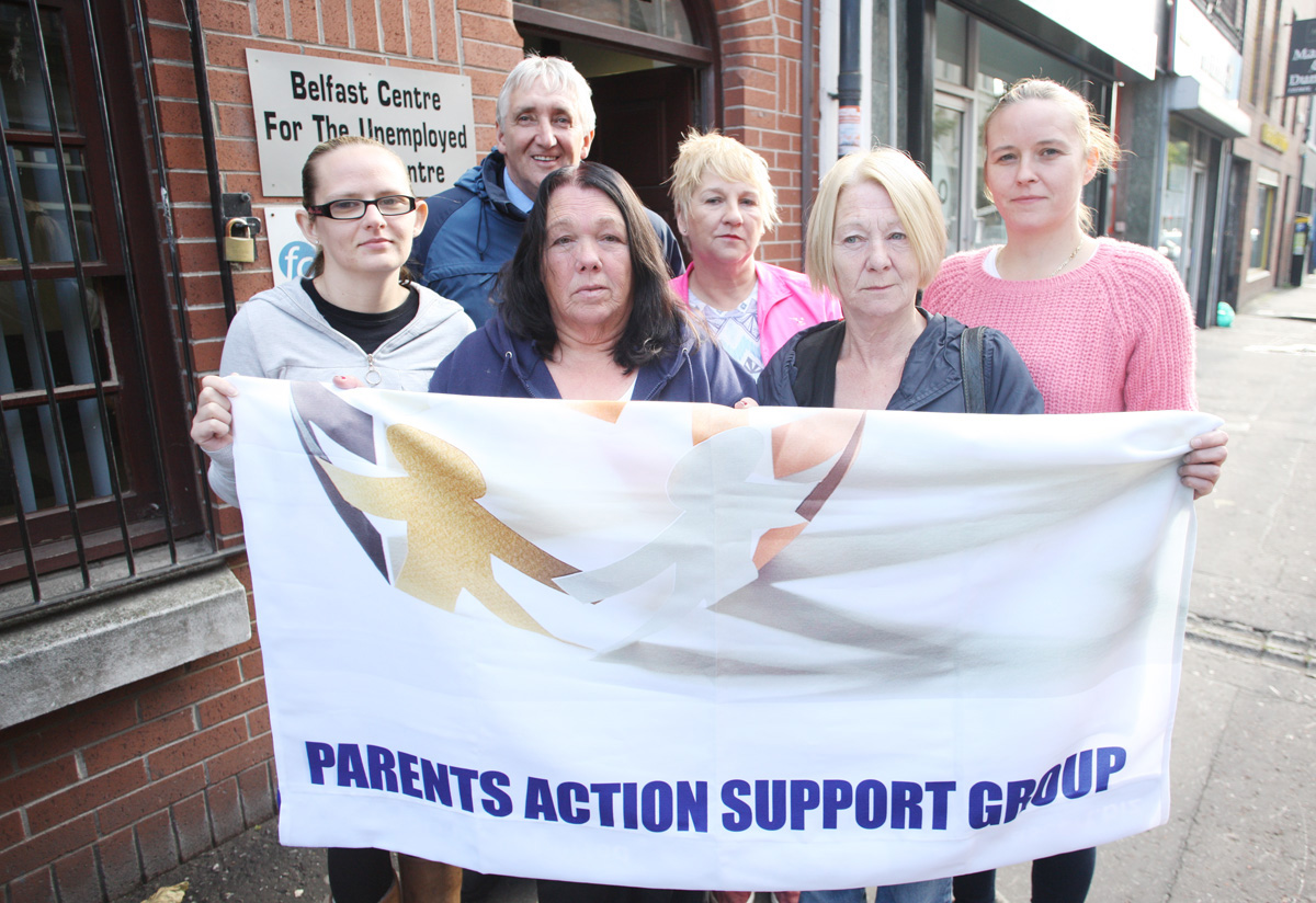 Annie Daly, front right, with other members of the Parent Action Support at the Belfast Unemployed Resource Centre in Donegall Street