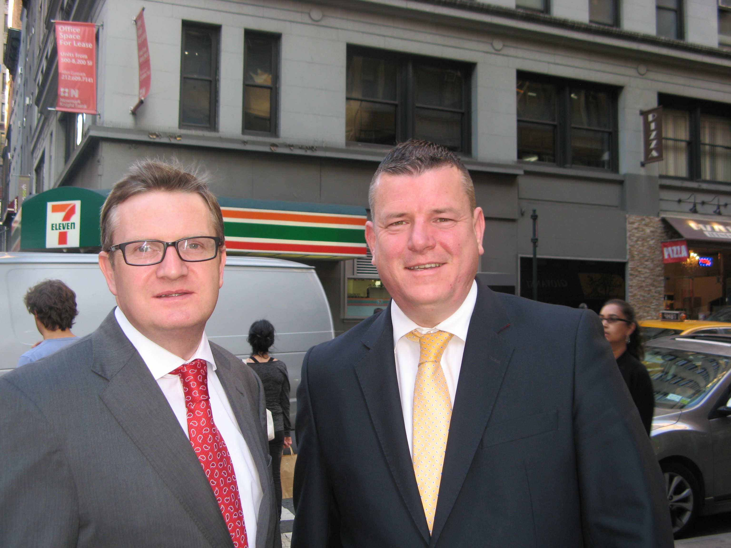 Gareth Graham with his solicitor Niall Murphy in Manhattan yesterday
