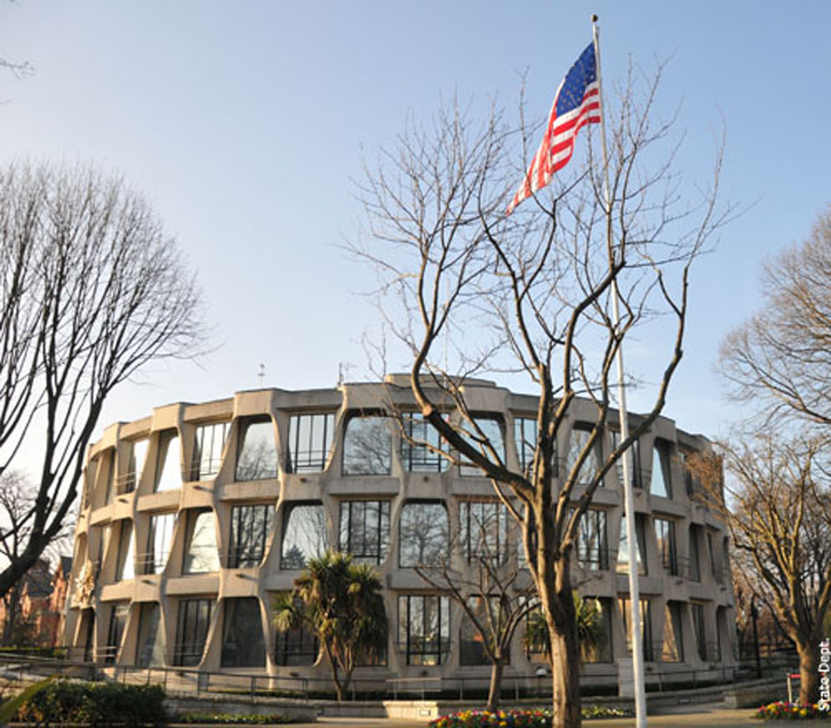The United States Embassy in Dublin – from 2016 Irish students will have to a have job lined up before they cross the Atlantic  