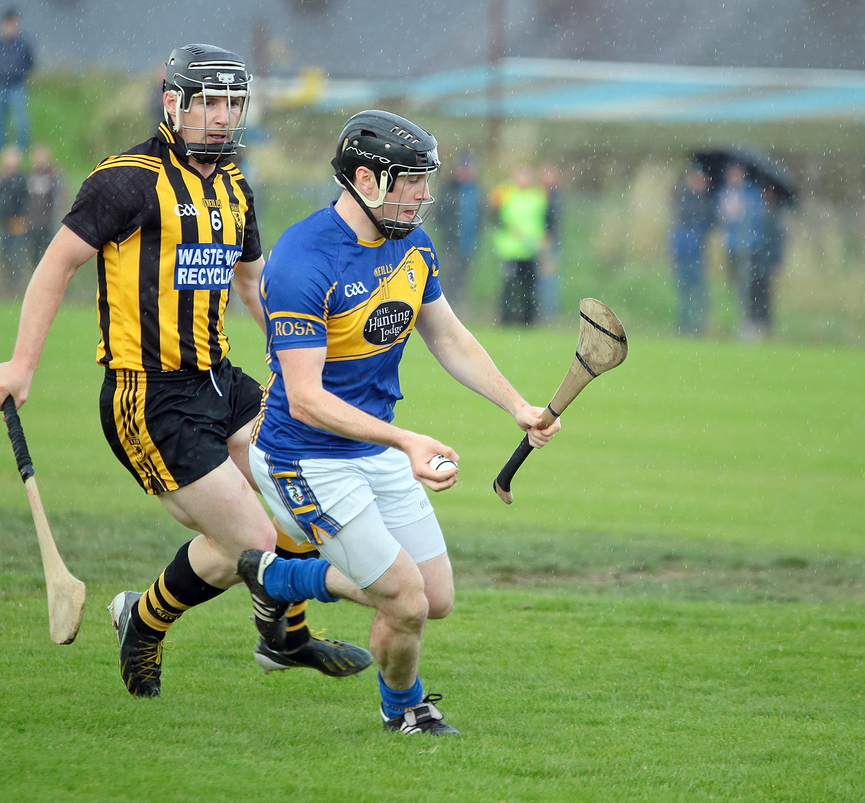 O\'Donovan Rossa\'s Michael Armstrong in action against Neal McAuley of Ballycastle in last year\'s Antrim SHC. Rossa have been pitted against West Belfast rivals St John\'s in this year\'s Championship