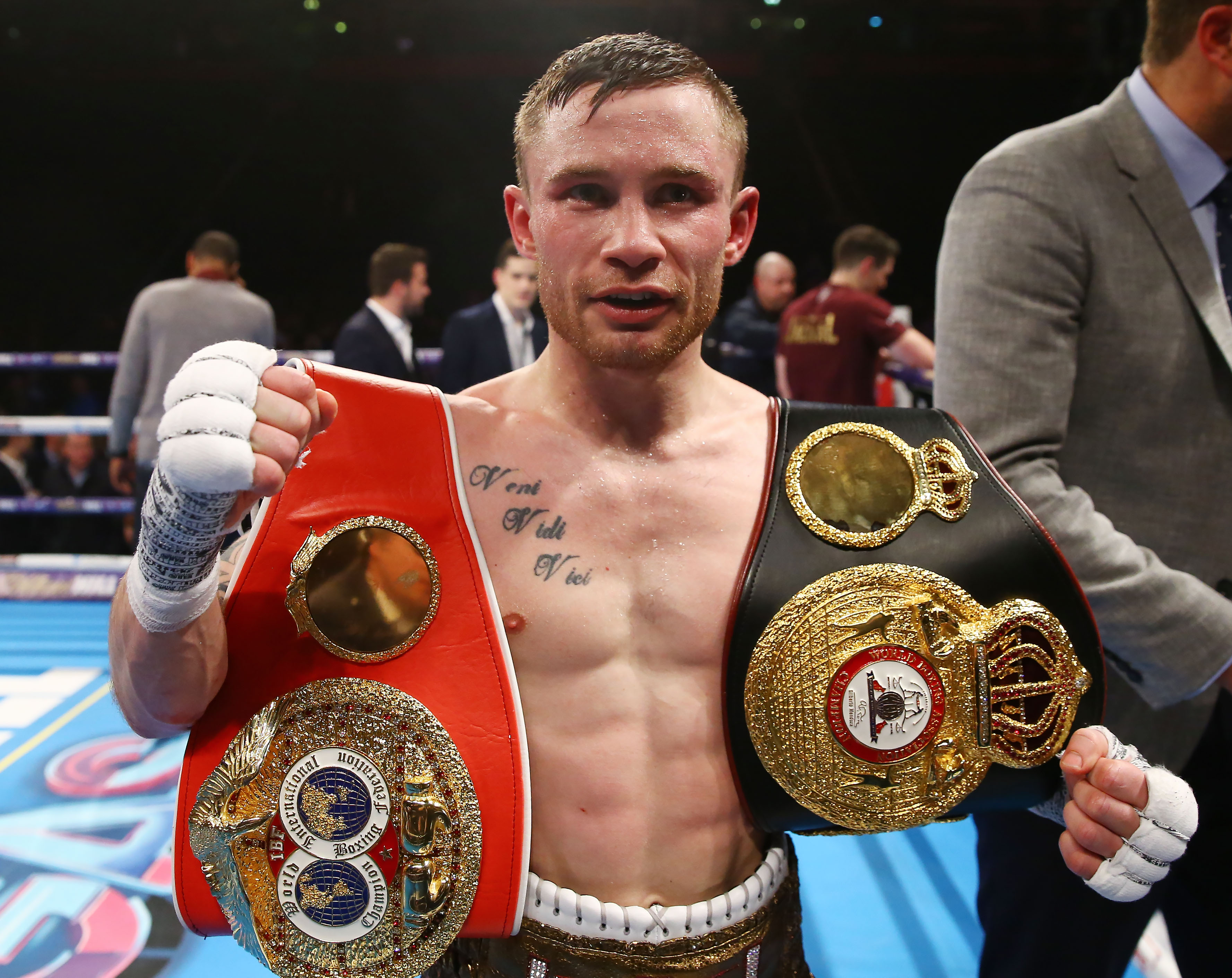 Carl Frampton looks set to relinquish his IBF and WBA super-bantamweight titles in order to move up to featherweight and challenge Leo Santa Cruz according to US broadcaster, Showtime\nPress Eye - Belfast -  