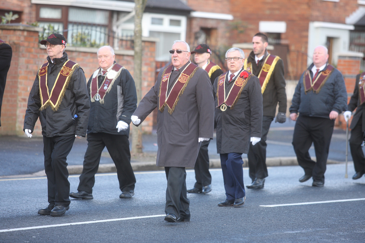 PEACEFUL DAY: Ligoniel Walkers Club marching on the Crumlin Road on Easter Monday 