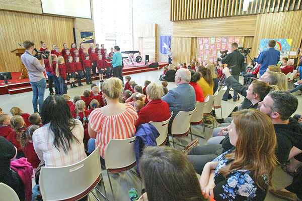 Pupils from Scoil an Droichid and Naiscoil an Droichid show off their talents at the Skainos Centre