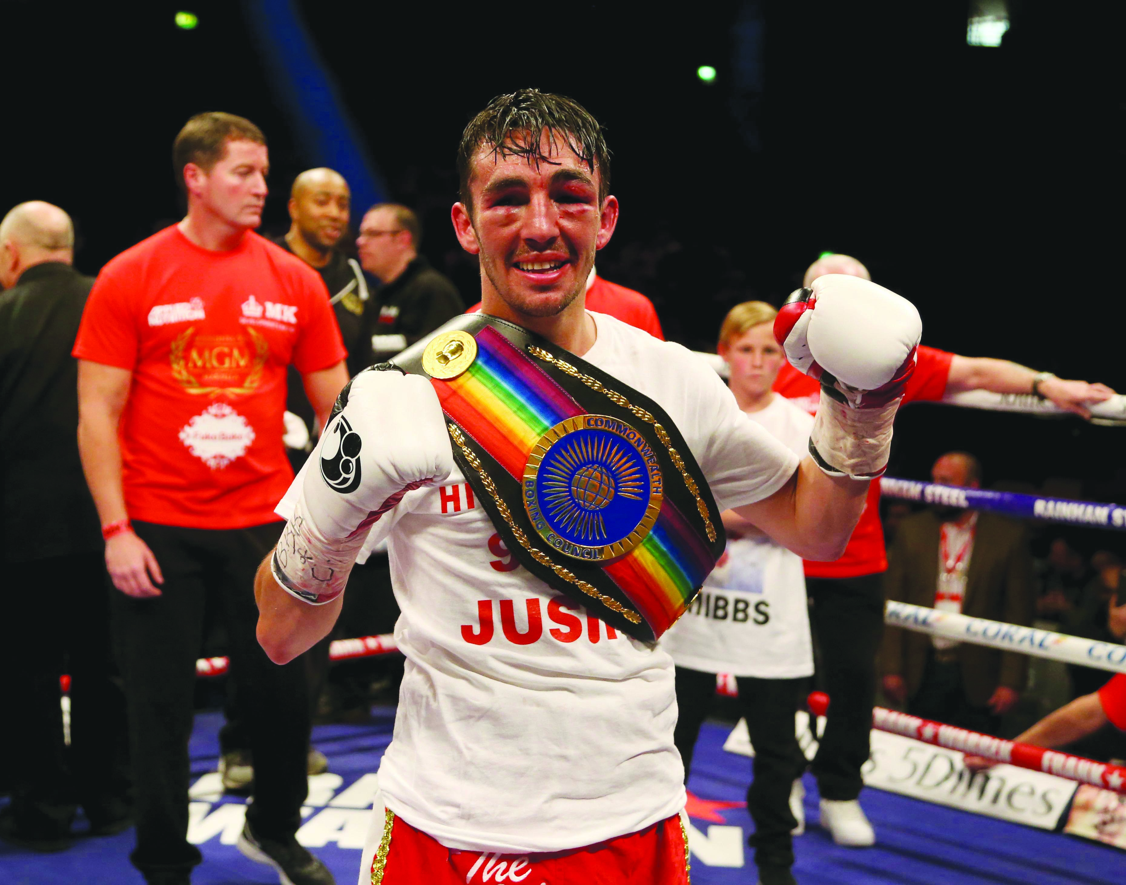 Jamie Conlan celebrates his victory over Anthony Nelson that saw \'The Mexican\' crowned Commonwealth super-flyweight champion