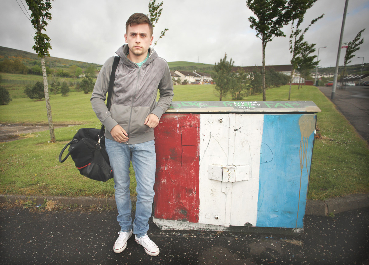 Thomas McCormack in Forthriver Road – he was forced to flee the district after sectarian graffiti was daubed on wall of his new North Belfast home.