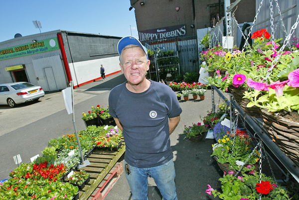 Michael Hawkins outside the new location for Fairdeal which is behind Happy Dobbins.