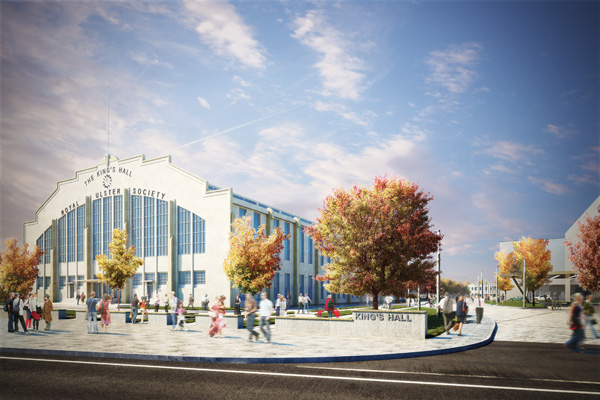 An artist’s impression of how the new £100m healthcare and leisure development at the King’s Hall will eventually look