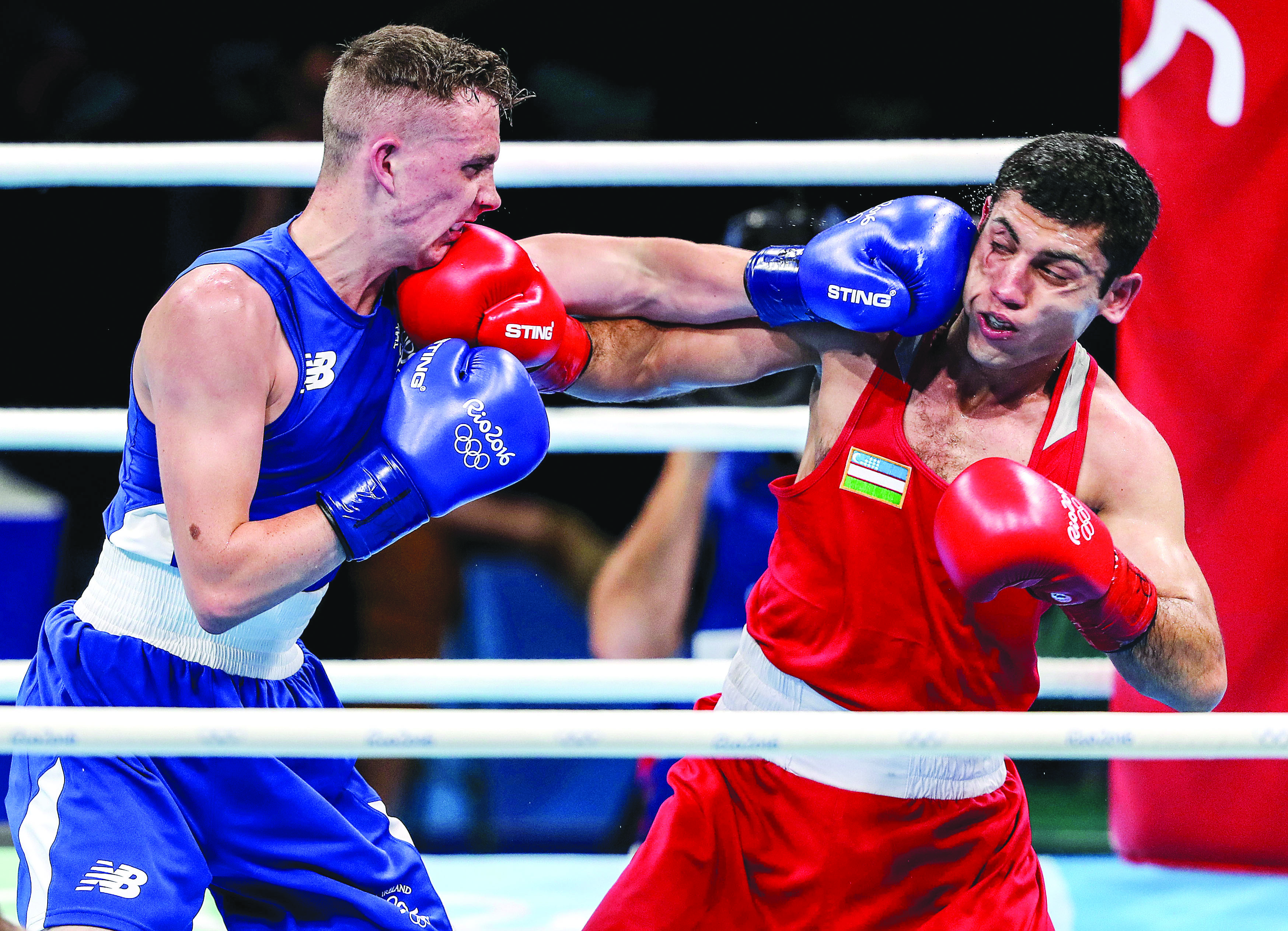 Brendan Irvine lost out to eventual gold medallist Shakhobidin Zoirovin in his opening flyweight bout
