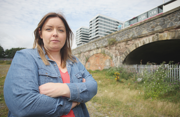 Cllr Deirdre Hargey at the railway arches that are to be transformed into a community/commercial hub\n\n