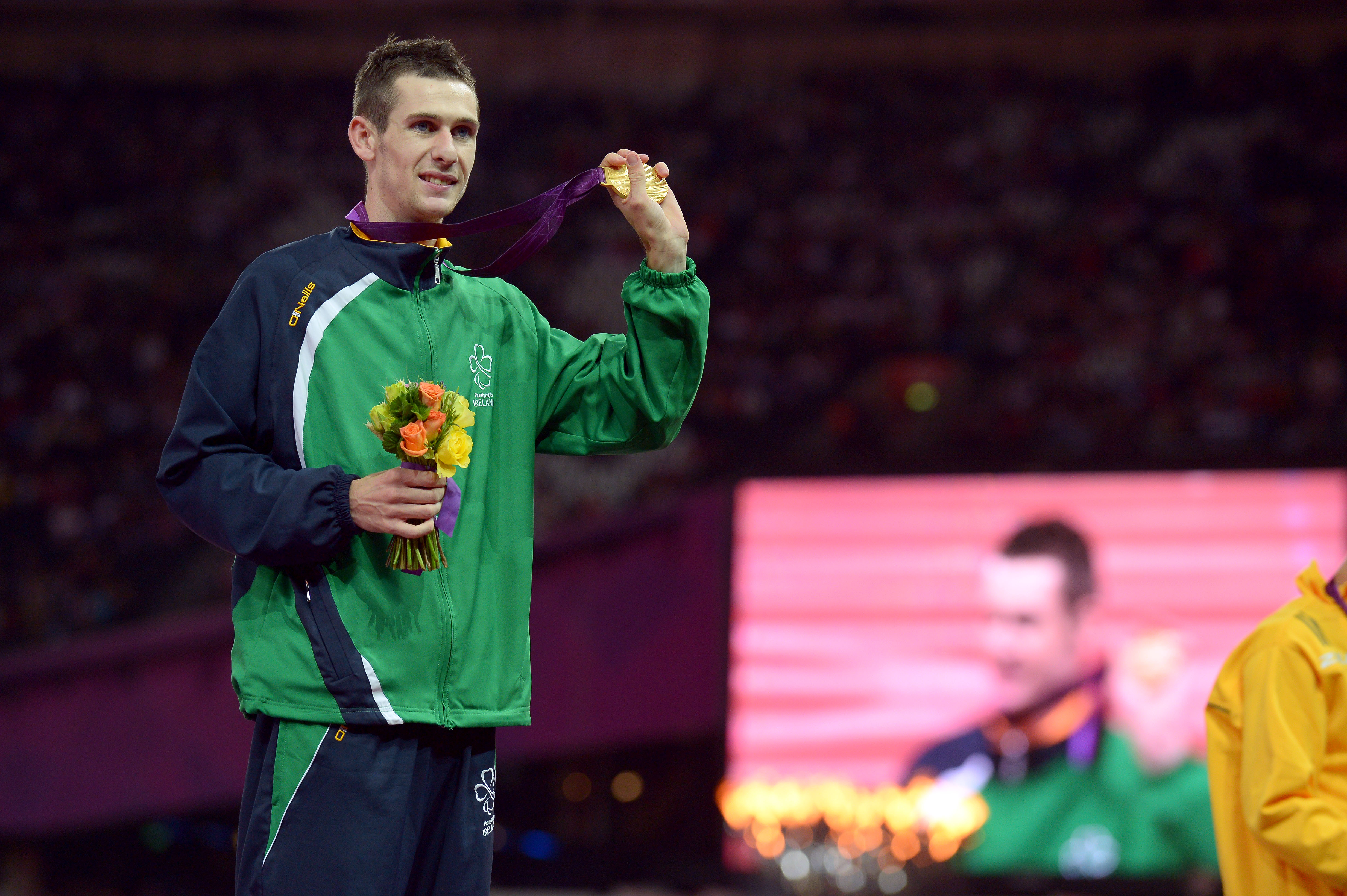 Ireland\'s Michael McKillop celebrates winning gold in London  in 2012 and the North Belfast man will be aiming for gold again this weekend in Rio 