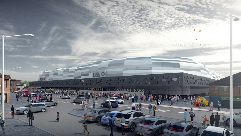 A view of the proposed new stadium from the Andersonstown Road
