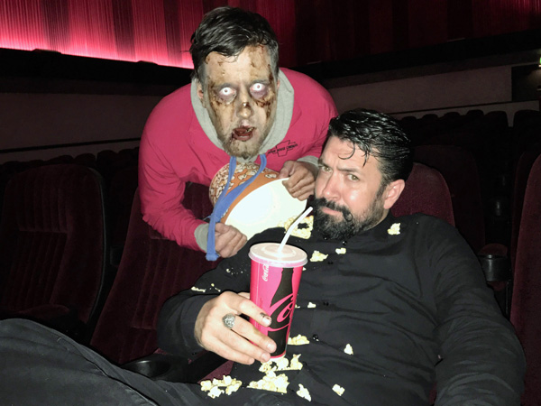 FRIGHT NIGHT: Hollywood make up artist Brian Kinney with newly-created zombie Gareth Geoghagan-Doughty at Movie House Dublin Road