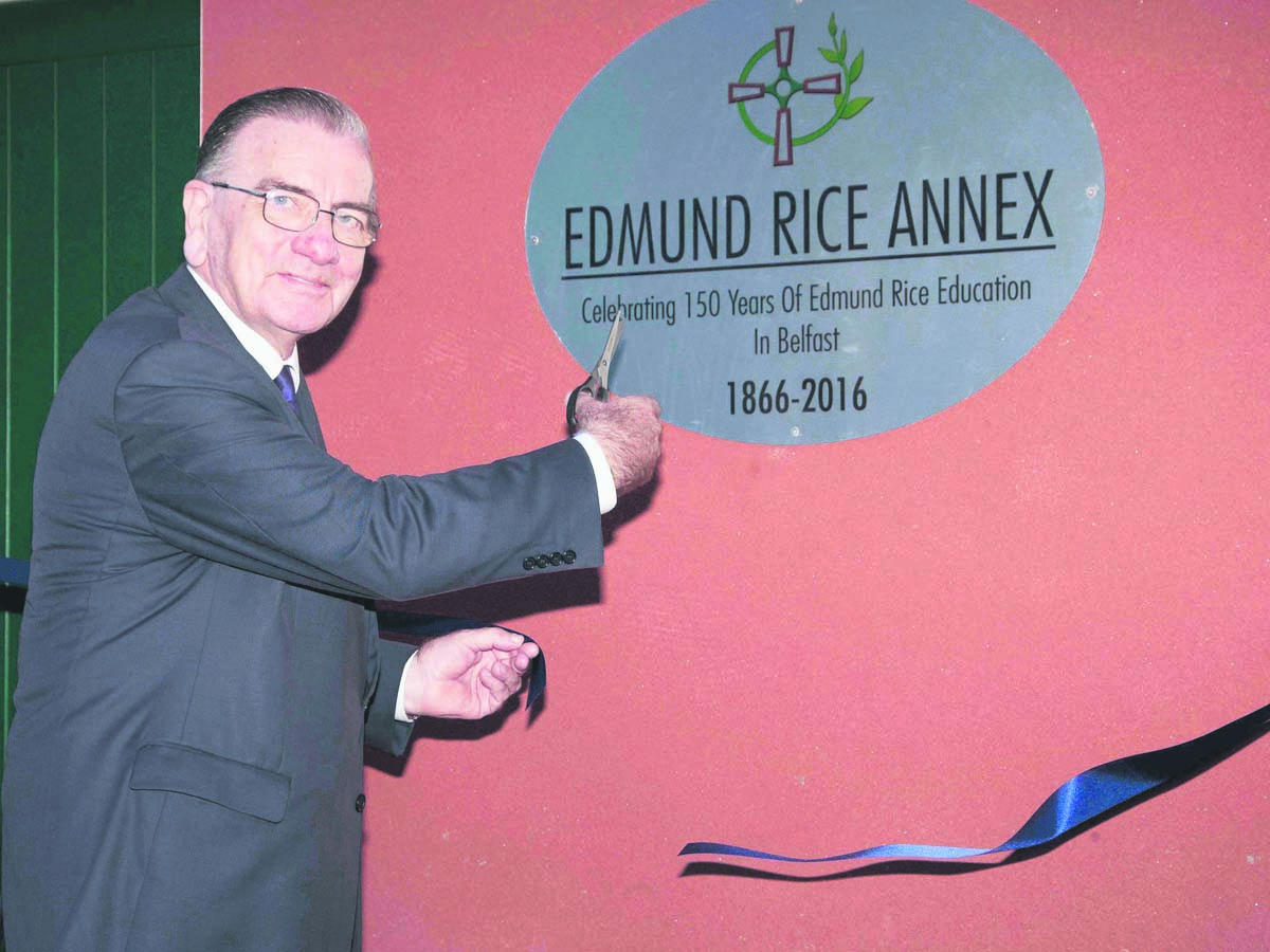 Edmund Garvey, leader of the European Province of Christian Brothers, officially opens the Edmund Rice Annex at the Westcourt Centre, formerly St Mary’s Barrack Street