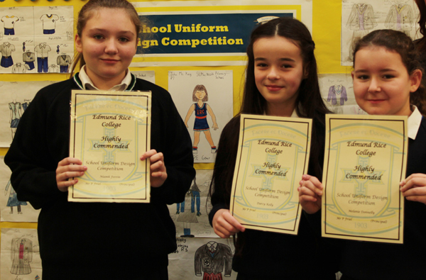 Young artists Niamh Ferrin, Darcy Kelly and Melanie Donnelly