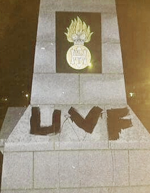 The vandalism has been blamed on the Scottish UVF