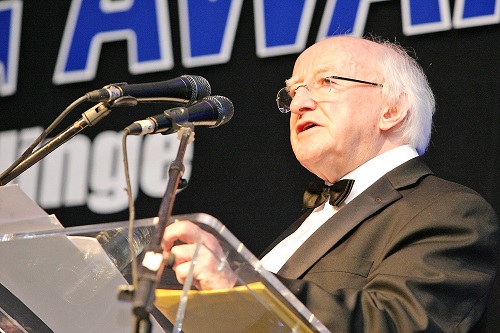 ALL-IRELAND VOTE: President Michael D Higgins speaking in Belfast