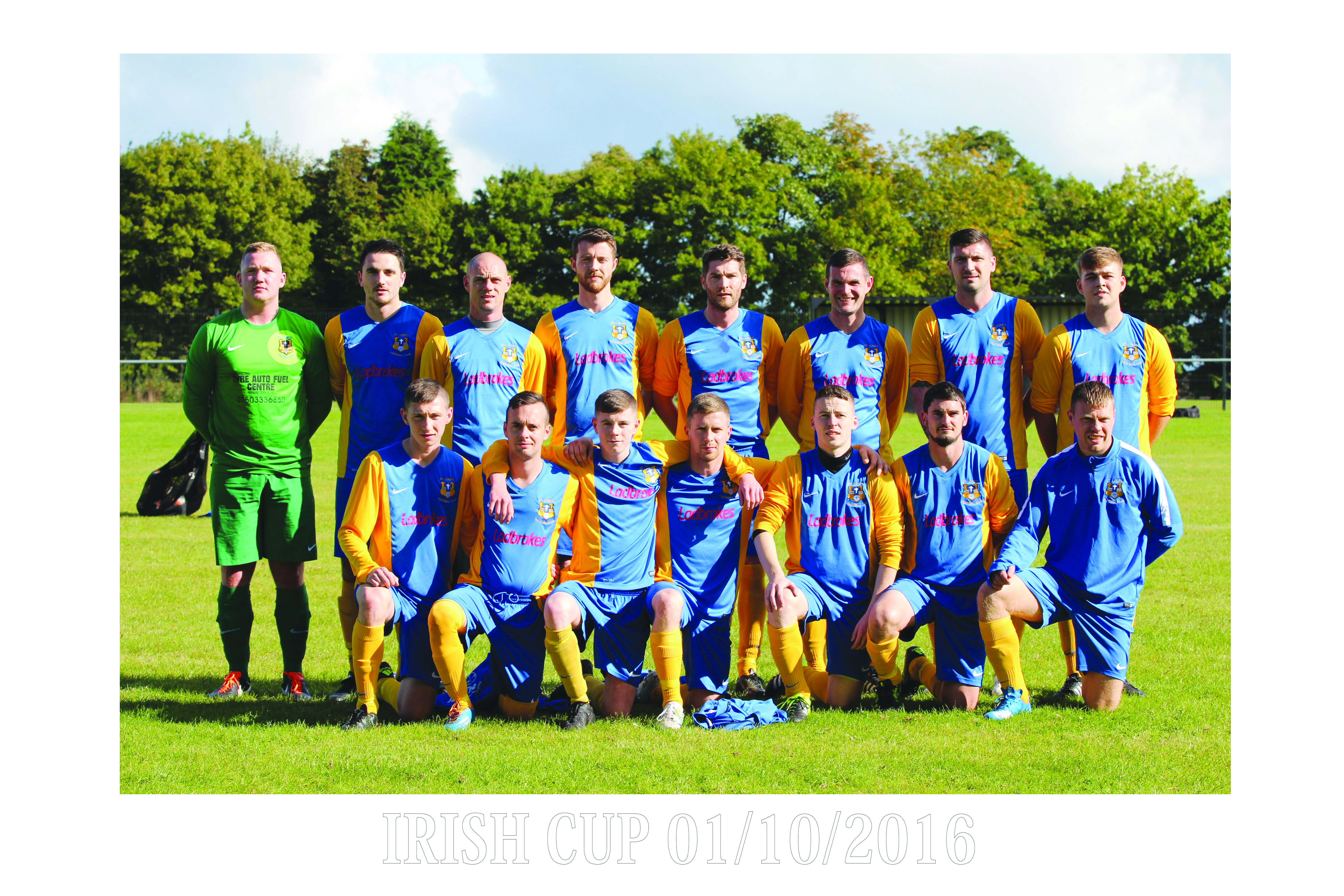 The St Luke’s team before their Round Two win over Mossley - the club’s first ever Irish Cup game