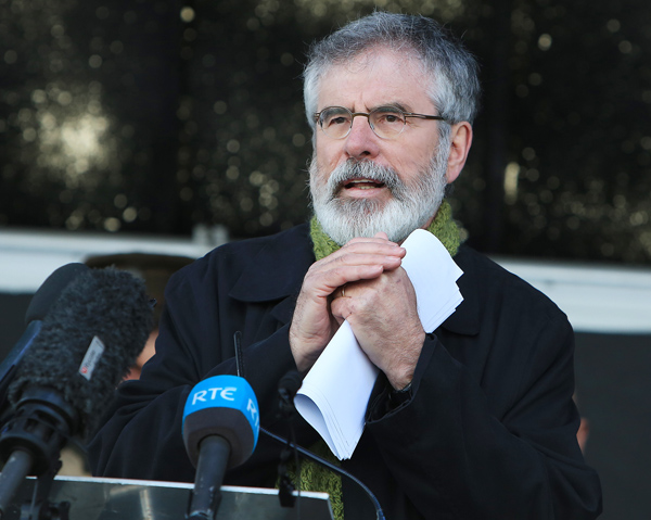 Gerry Adams is keeping up the pressure on First Minister Arlene Foster