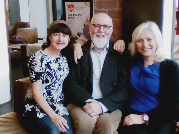 EXHIBITION: Lise McGreevy with Belfast producer Jim Johnston and composer Marie Therese Davis who are involved in the ‘Abandoned; Not Forgotten’ project