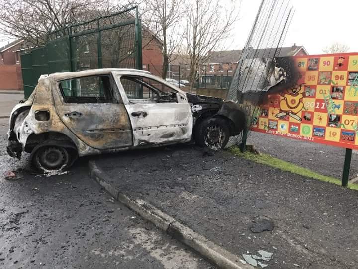 The car that crashed into St Peter’s Nursery School in the early hours of Tuesday morning