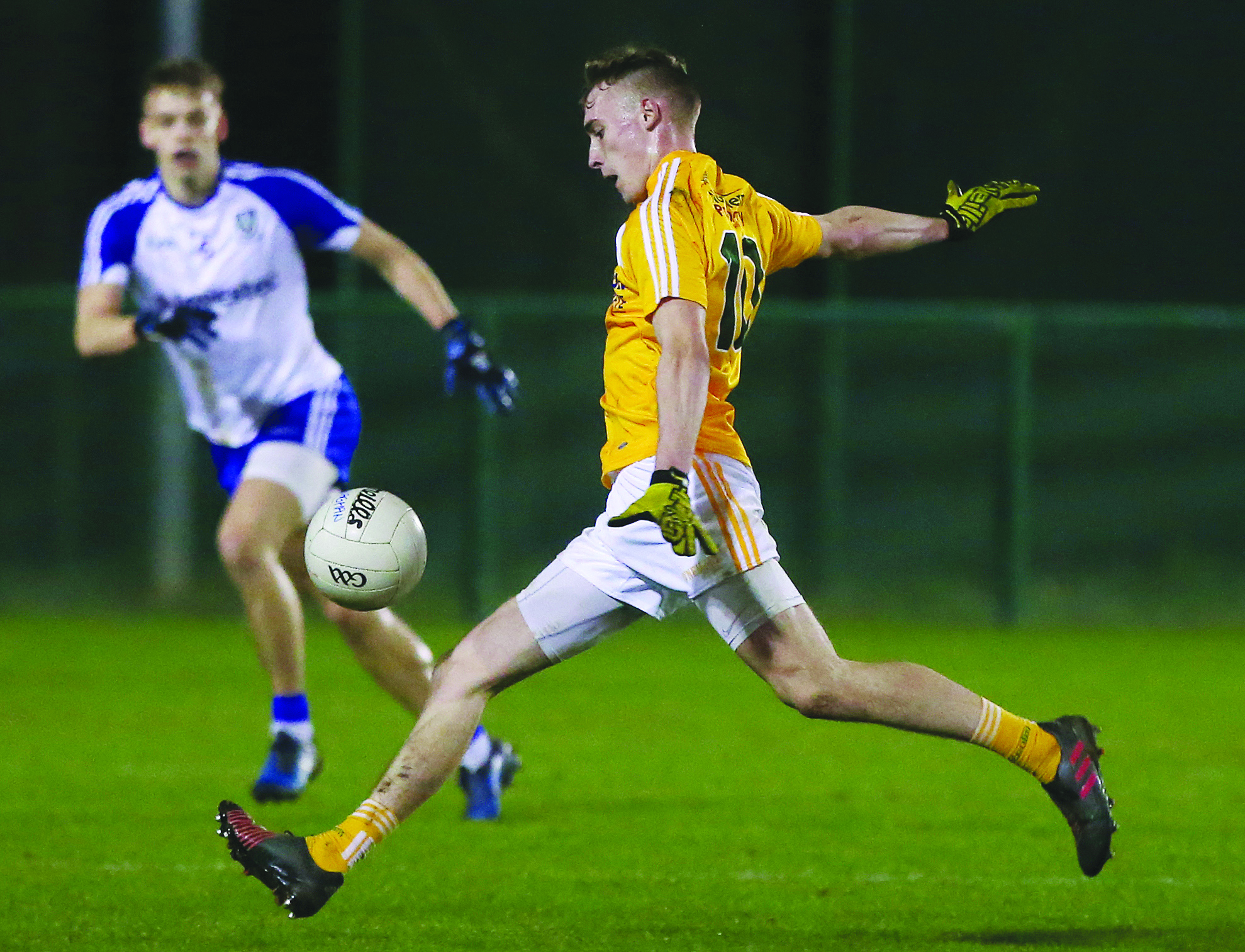 Antrim’s Seamus McGarry could be in line to make his senior NFL debut against Laois this Sunday after scoring 0-8 in last week’s U21 Football Championship loss to Monaghan