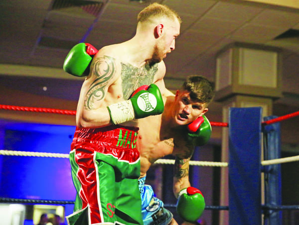 Sean Magee in action against Lee Clayton in their exhibition bout on Saturday