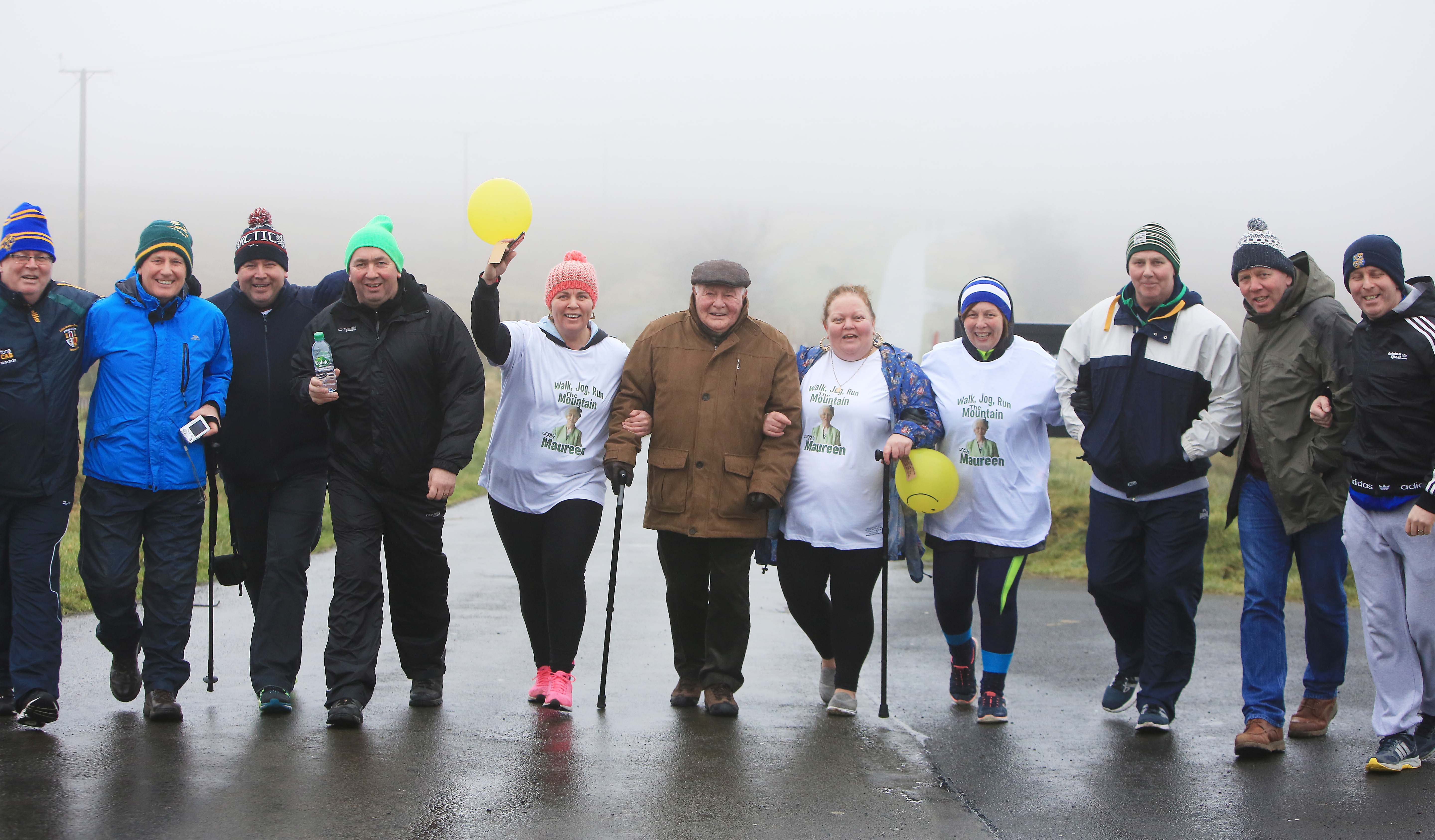 A damp day on Black Mountain didn’t put off the McKiernans who pulled out all the stops in memory of their late and much-loved mother Maureen