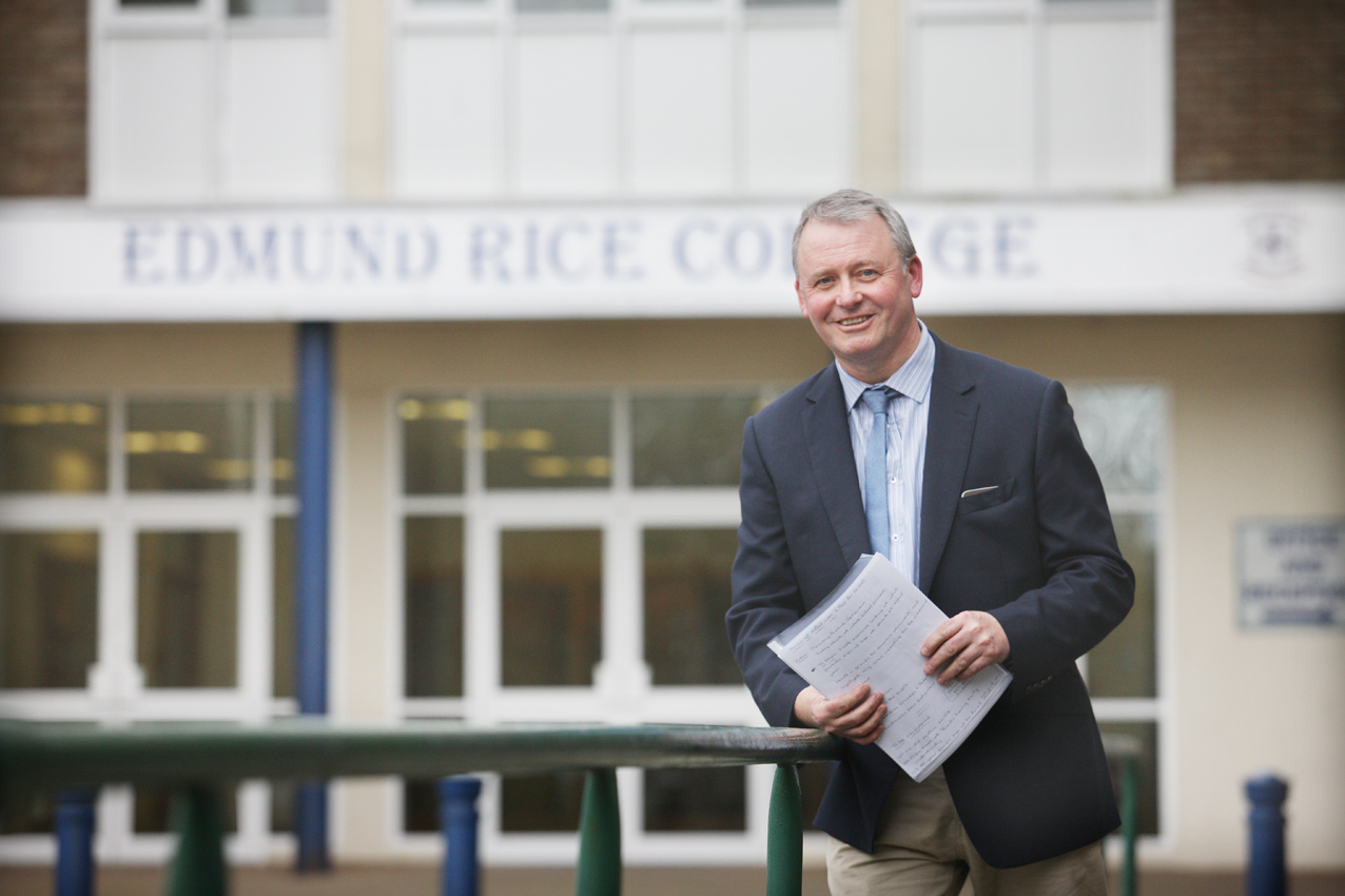 TWIN PATHS: Paddy McMeekin,  the head of pastoral care at Edmund Rice College, looks back on his career on the 40th anniversary