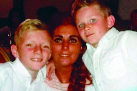 Louise with her sons Tom and Martin, aged 10 and seven-years-old