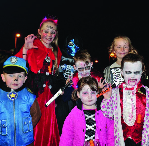 Kids from the Smith and Mulholland families at Colin Neighbourhood Partnership Halloween last year