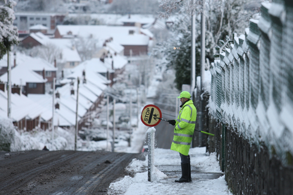 Icy conditions at North Belfast’s Carnmoney Road