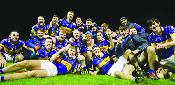Rossa players celebrate the club’s first ever Antrim U21 Football Championship title back in November