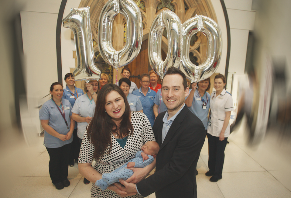 \nLANDMARK: Parents Christine and Jonathan McGrandle with baby Spencer, who became the 1,000th birth at the Midwifery Led Unit at the Mater Hospital