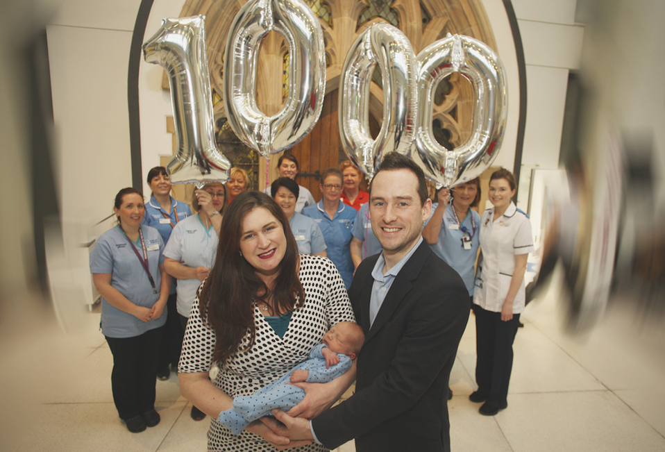 \nLANDMARK: Parents Christine and Jonathan McGrandle with baby Spencer, who became the 1,000th birth at the Midwifery Led Unit at the Mater Hospital