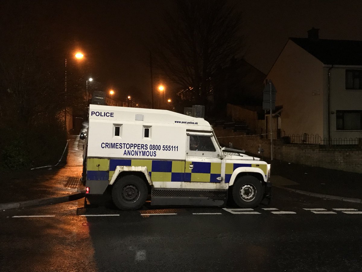Police at the scene on Tuesday night