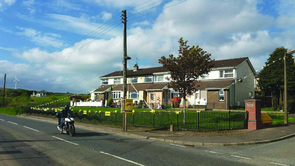 COMMUNITY SPIRIT: Residents of Glenmeen, Hannahstown, took time to decorate their street in preparation for Darkness into Light walk 2018\n