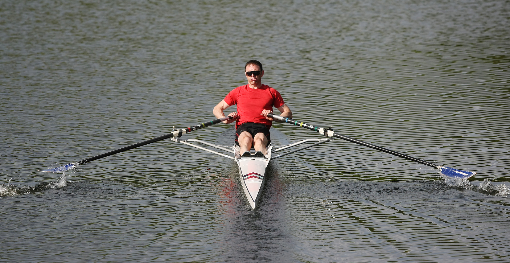 A rower going through his paces on the River Lagan