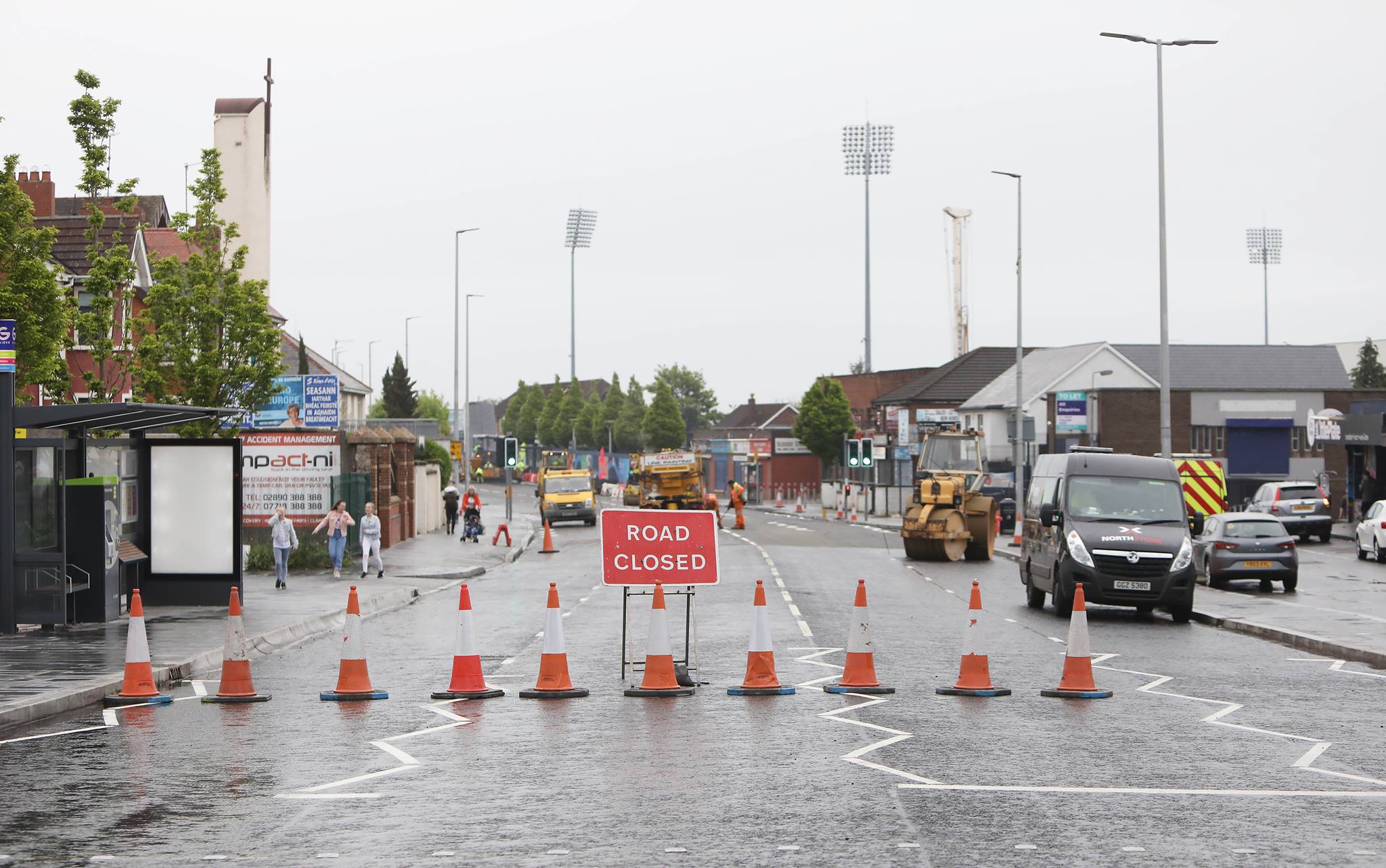 NO WAY THROUGH: Two weekends of roadworks remain on the Andersonstown Road BRT scheme