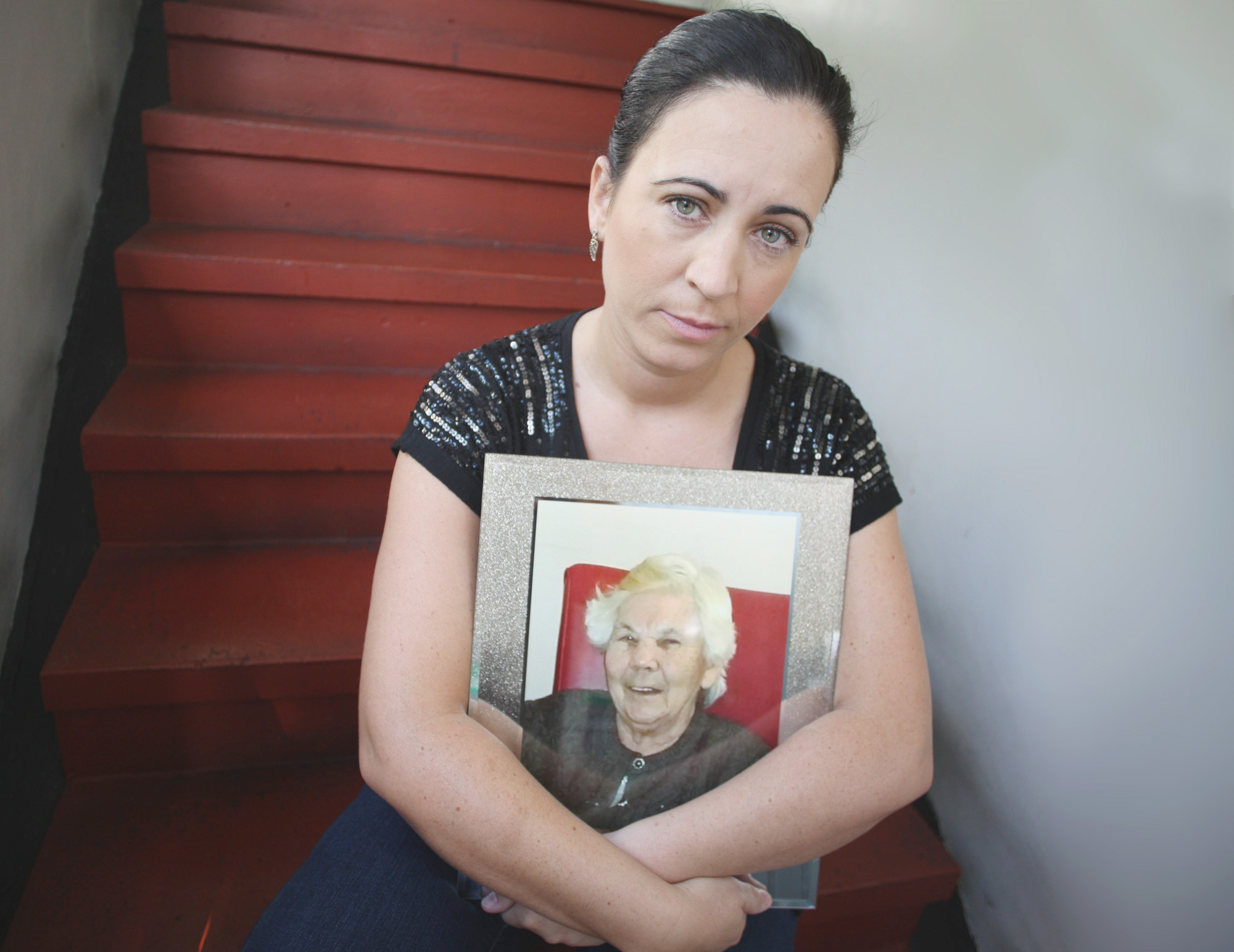 DEVASTATED: Julieann with a treasured portrait of granny Annier